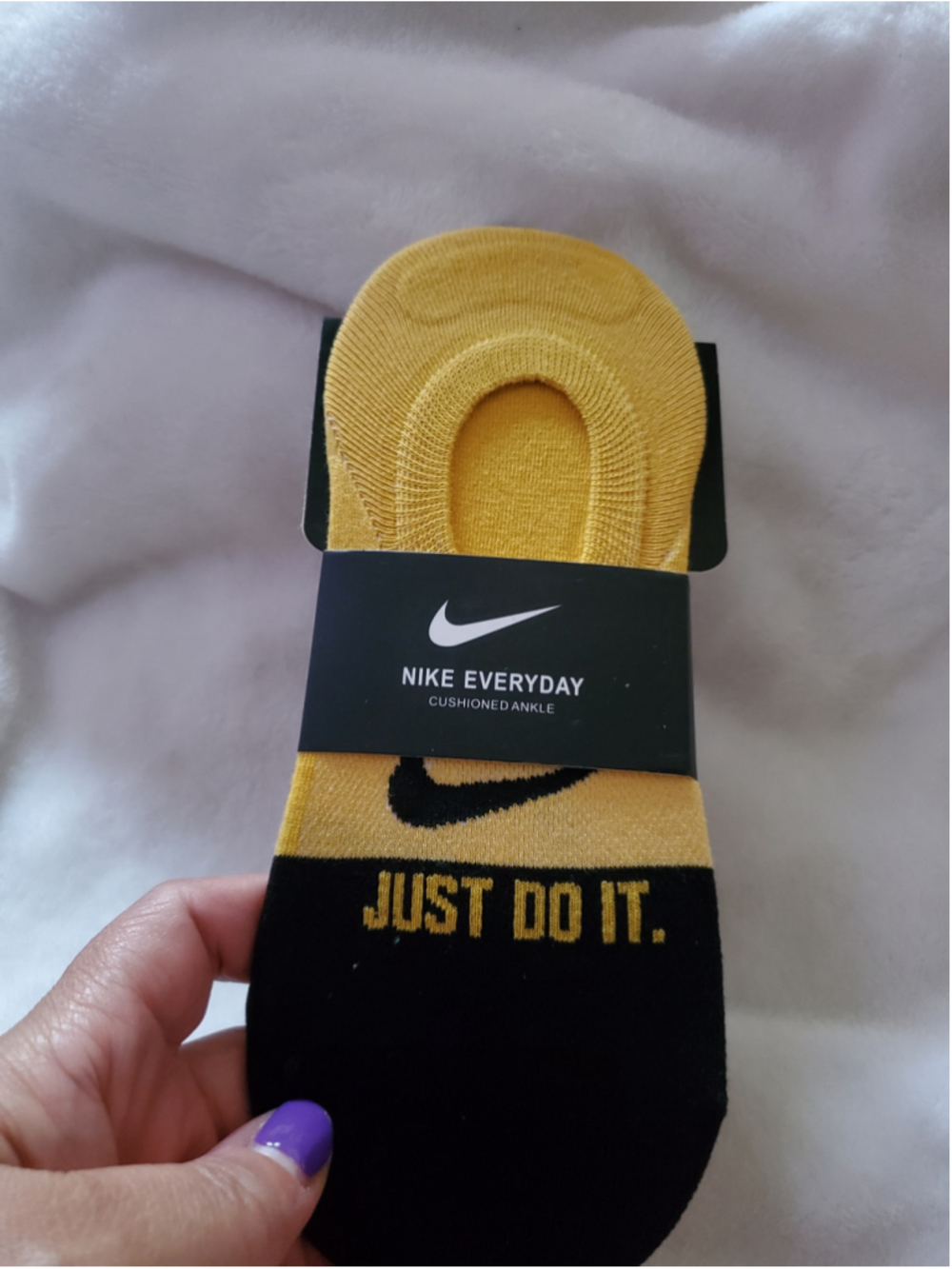 Men's Nike Everyday Cushioned Ankle No- Socks Yellow and Black M size 7-10
